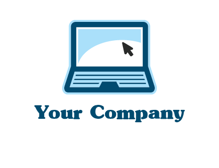 laptop with pointer computer logo