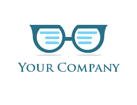 text in glasses logo