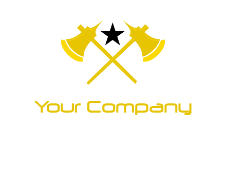 crossed battle axes with star logo