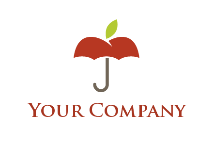 umbrella with an apple top logo