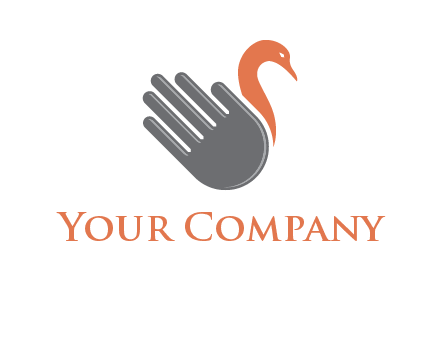 hand with duck logo