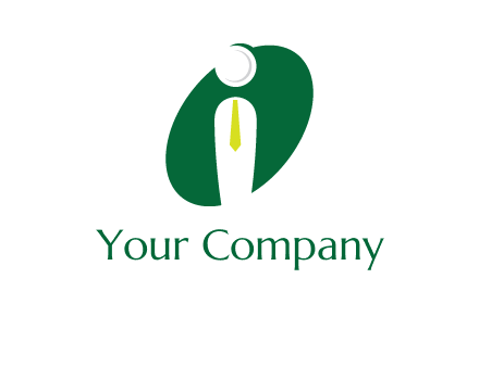 stick figure with tie in letter I