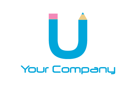 letter U with pencil