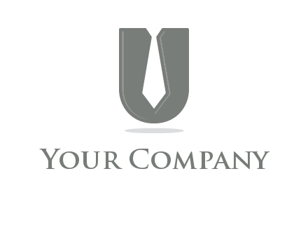letter U logo with tie icon