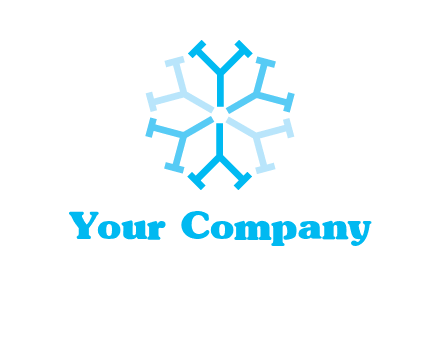 letter Y in rotation forming snowflake