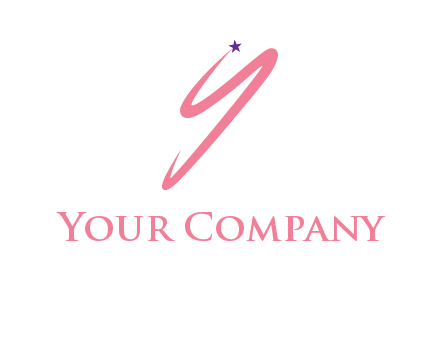 abstract brush stroke letter Y with star