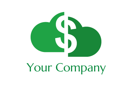 cloud shape with dollar logo