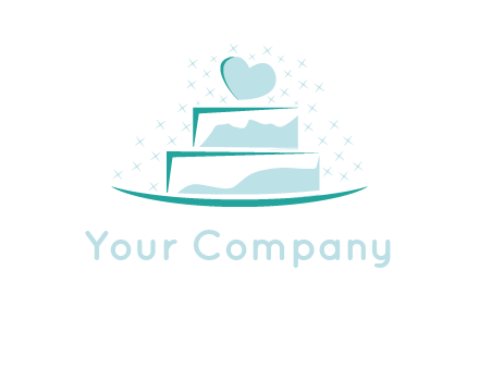 heart and stars on cake logo