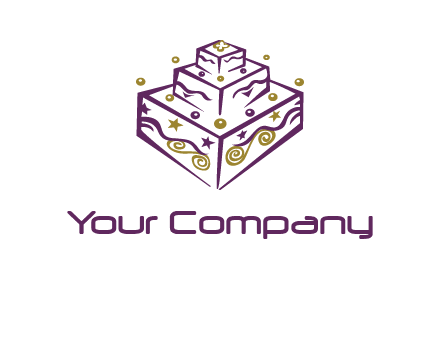 3 level 3d cake logo