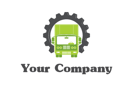 construction truck in a gear icon