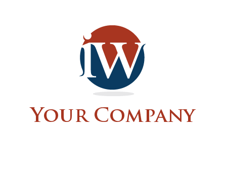Letters i and w inside circle logo