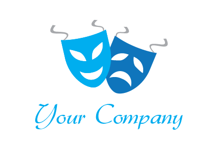 two theater masks entertainment logo