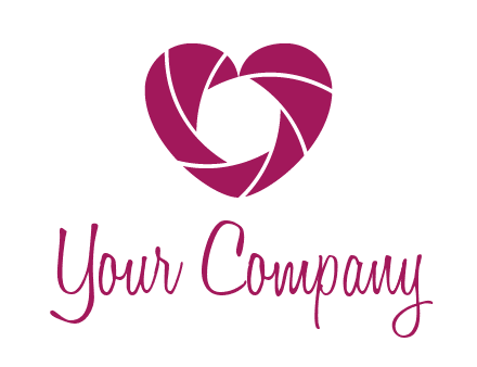 shutter in heart shape photography logo