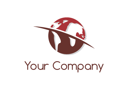 swoosh on the globe logo