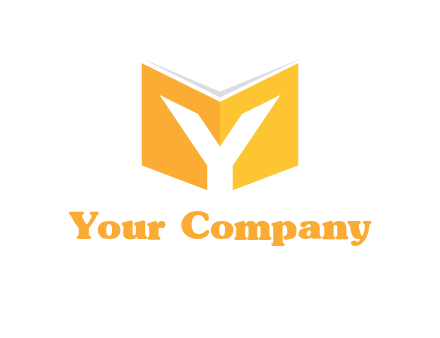 Letter Y with book logo