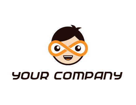 child face with infinity mask logo