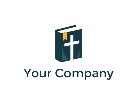 cross and bible with bookmark logo