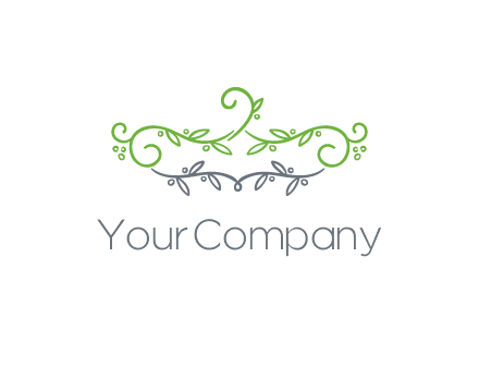 floral design logo with vines
