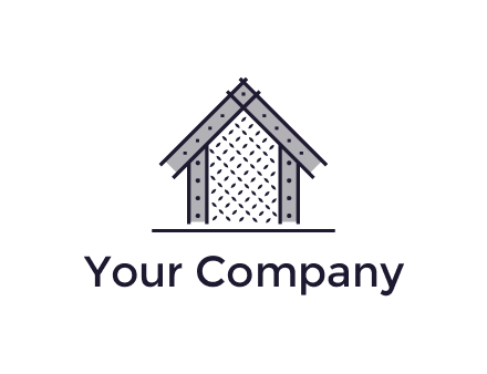construction logo with simple clothing patterns on a house