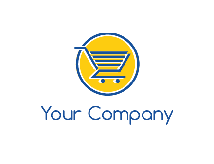 round retail logo showing a shopping cart