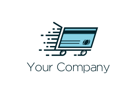 shopping cart with credit card logo for retail