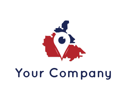 travel or hospitality logo with a geotag over a map