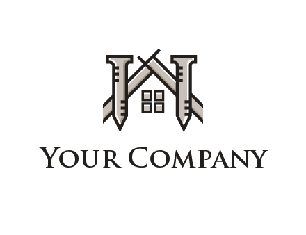 nails strategically placed to build a home or house