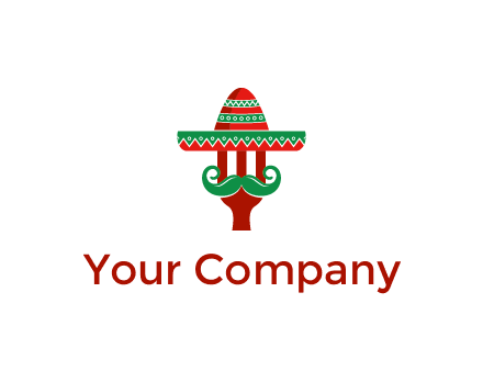 Mexican restaurant logo displaying a fork wearing a sombrero