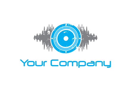 sound waves behind speaker logo