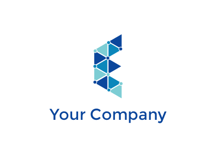 triangles joined to make the letter E