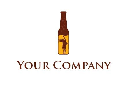 girl dancing inside wine bottle logo