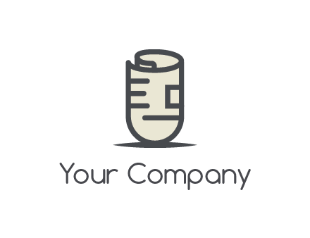 rolled up document logo