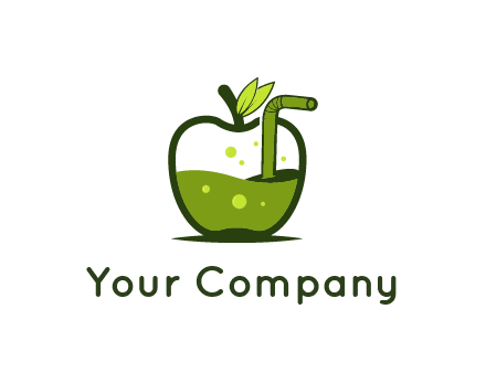 juice in apple with straw