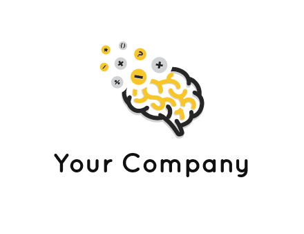 mathematics symbols from line art brain