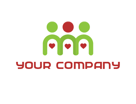 people with heart holding hands symbol