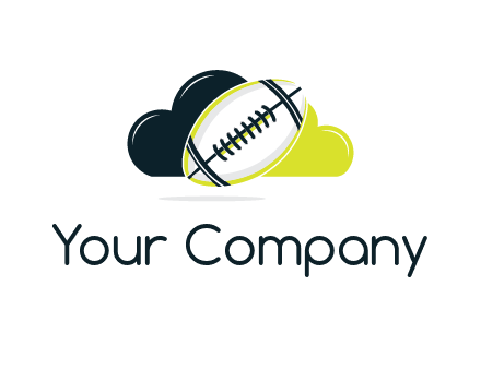rugby football in cloud