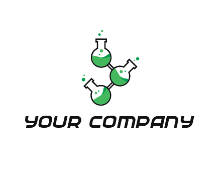 chemical flask with liquid connected to eachother