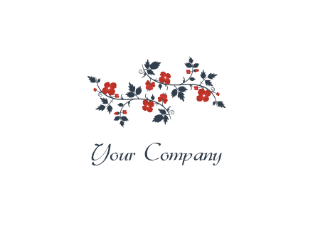 floral ornament with leaves and flower