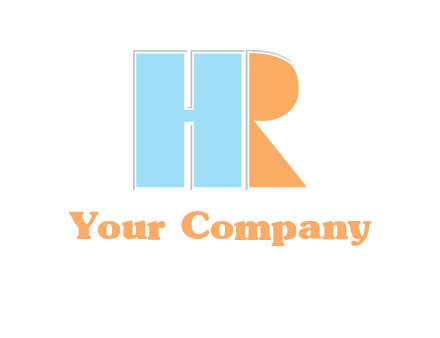 abstract shape letter H and letter R