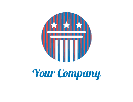 star with lines forming pillar in circle