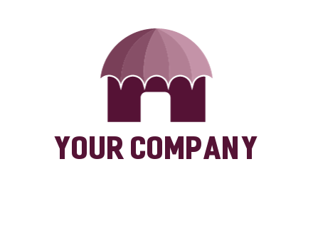 umbrella forming awning on house