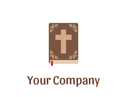 bible with cross and bookmark