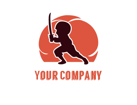 circle behind samurai