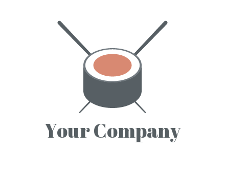 chopsticks behind sushi slice