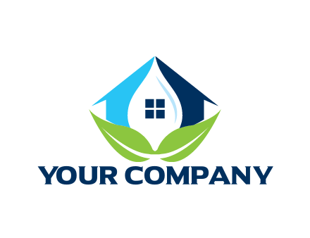 negative spacing water droplet in house with leaves