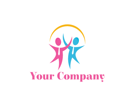 people icon with tie and swoosh