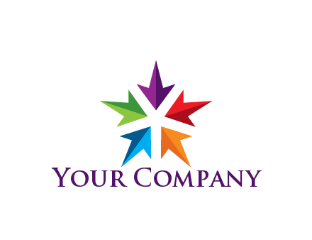 colorful rotating arrows forming star