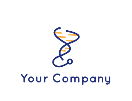 stethoscope like DNA strand medical logo