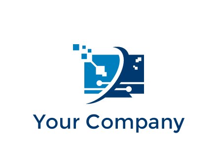 digital computer information technology logo