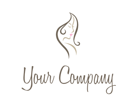 line art silhouette of woman profile beauty logo